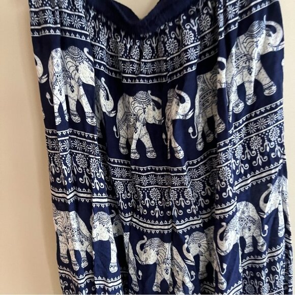 Elephant Pants Blue & White Tribal Pattern - Picture 6 of 7
